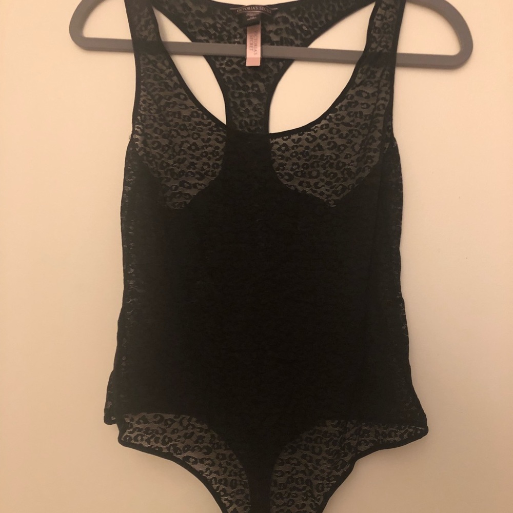 🌸VS cheetah sheer print teddy bodysuit